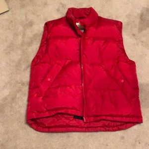 Red puffer vest